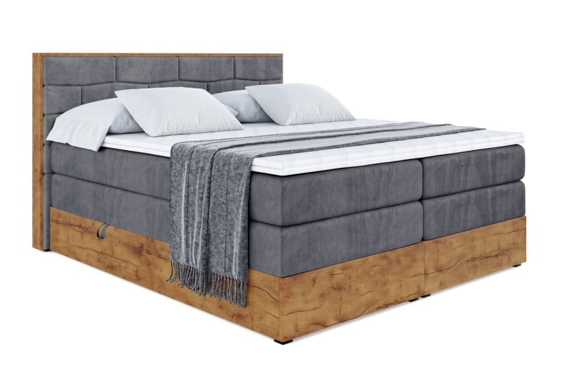 Łóżko kontynentalne z pojemnikiem i materacem H3|H4 LOLLI8 KING 180x200 cm 665992