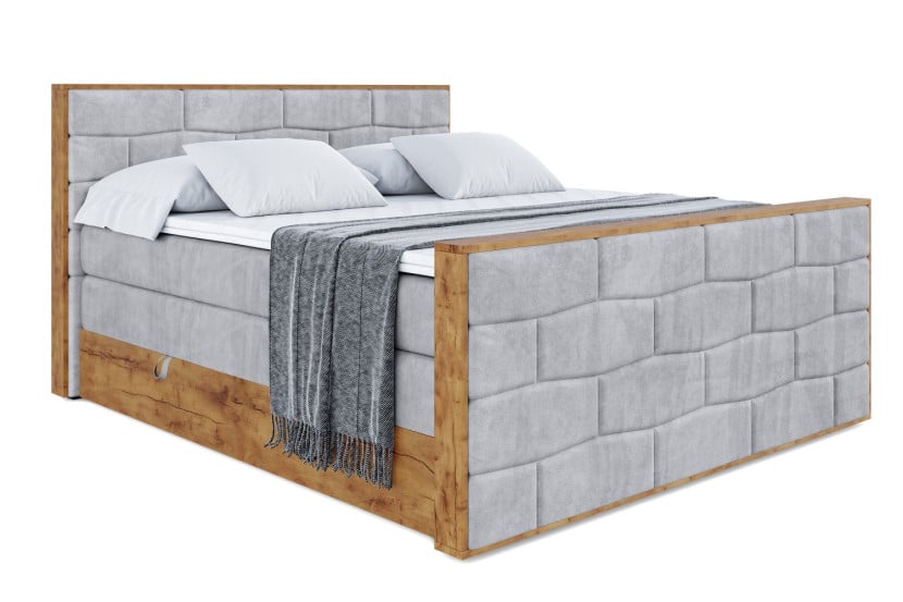 Łóżko kontynentalne z pojemnikiem i materacem H3|H4 LOLLI8-Z KING 200x200cm 655103