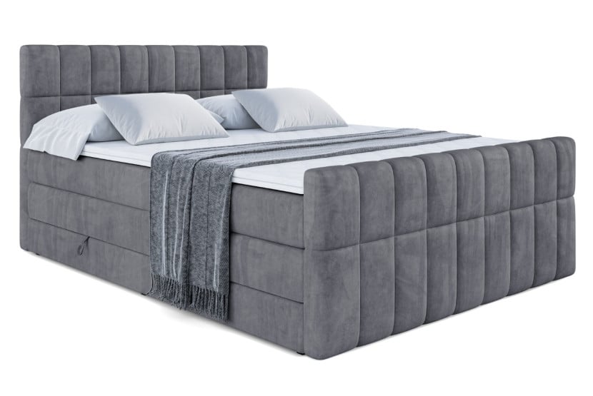 Łóżko kontynentalne z pojemnikiem i materacem H3|H4 MIAMI-Z KING 160x200cm 235843