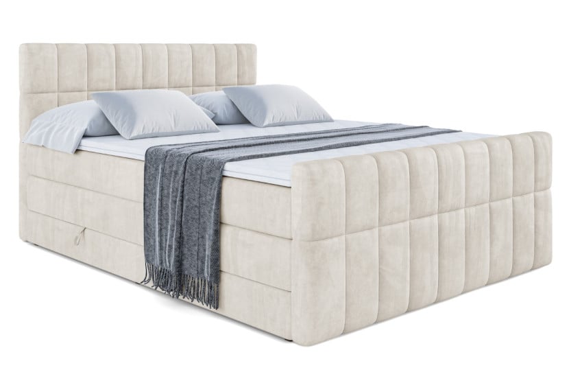 Łóżko kontynentalne z pojemnikiem i materacem H3|H4 MIAMI-Z KING 200x200cm 235713
