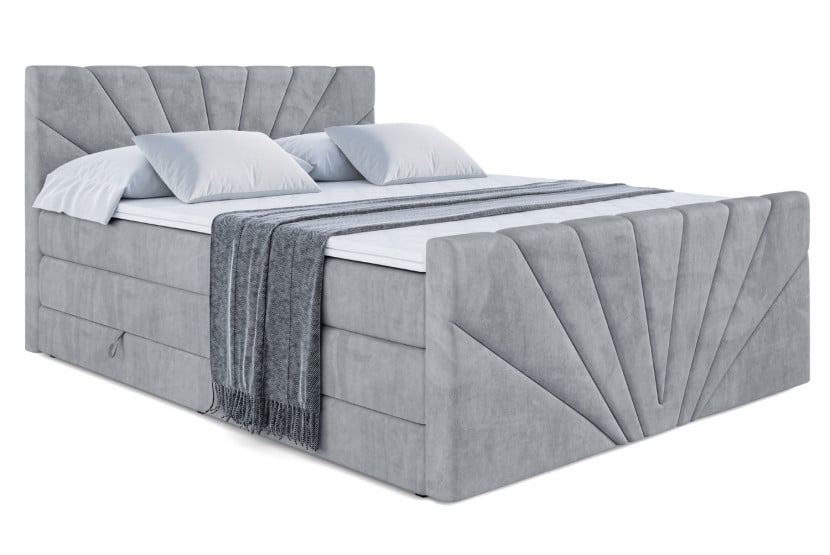 Łóżko kontynentalne z pojemnikiem i materacem H3|H4 MILTIO-Z KING 180x200cm 235578