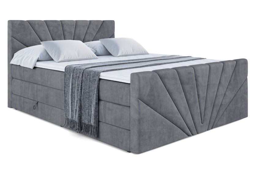Łóżko kontynentalne z pojemnikiem i materacem H3|H4 MILTIO-Z KING 200x200cm 235484