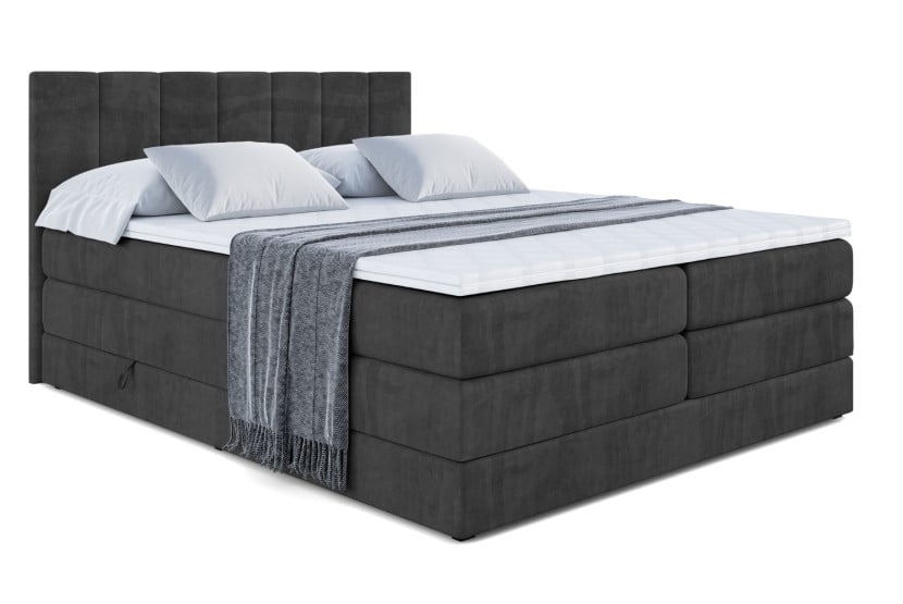 Łóżko kontynentalne z pojemnikiem i materacem H3|H4 MOETI KING 180x200 cm 235540