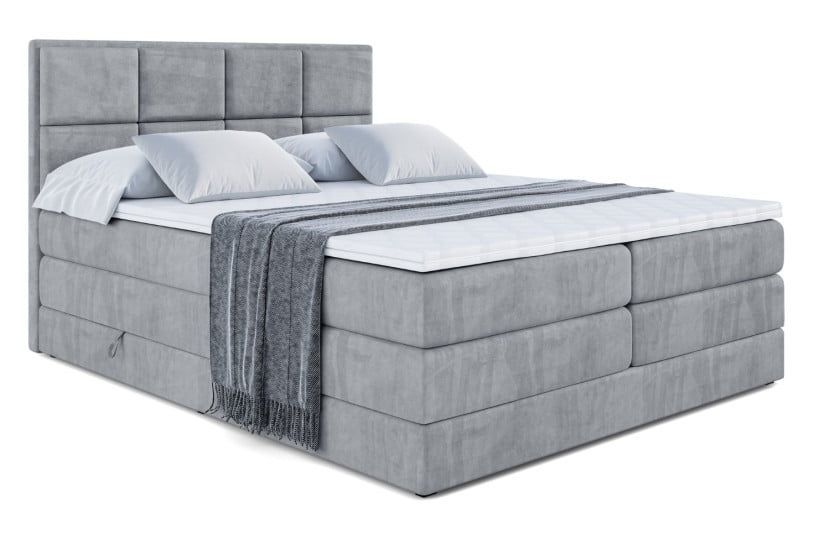 Łóżko kontynentalne z pojemnikiem i materacem H3|H4 NOVA KING 180x200 cm 443546