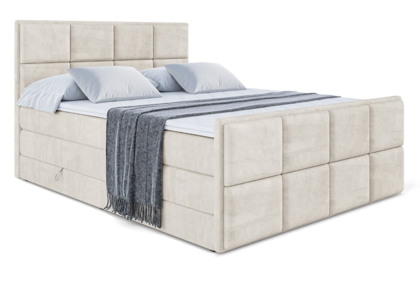 Łóżko kontynentalne z pojemnikiem i materacem H3|H4 NOVA-Z KING 200x200cm 443532