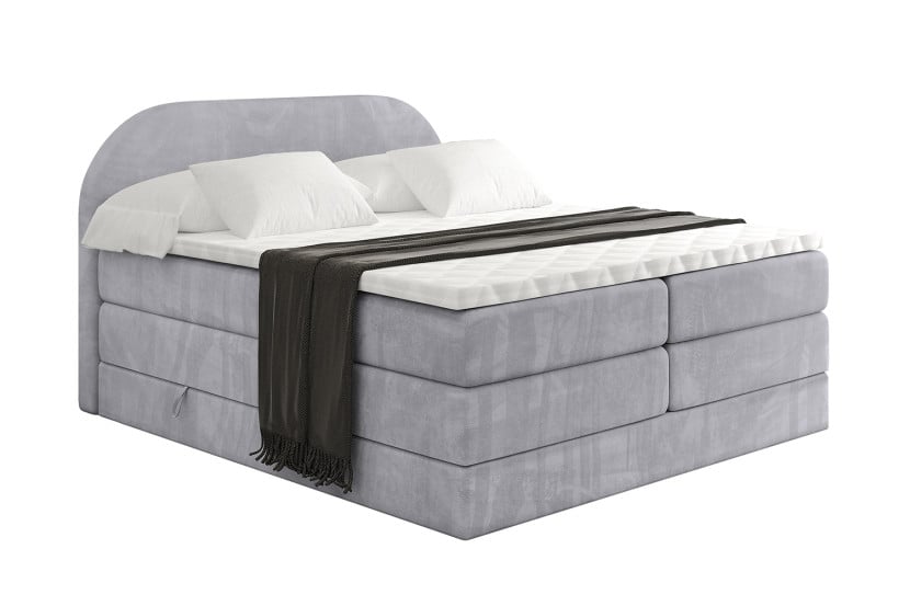 Łóżko kontynentalne z pojemnikiem i materacem H3|H4 NOX KING 120x200 cm 526550