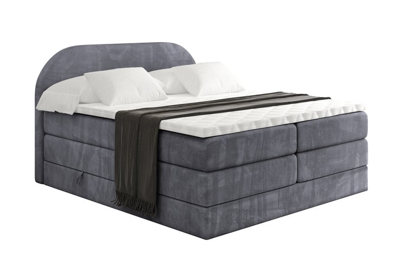 Łóżko kontynentalne z pojemnikiem i materacem H3|H4 NOX KING 120x200 cm 526693