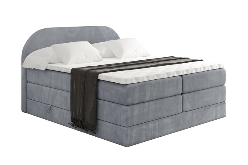 Łóżko kontynentalne z pojemnikiem i materacem H3|H4 NOX KING 200x200 cm 526560