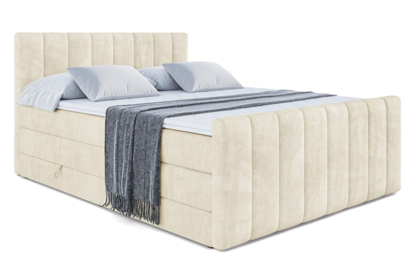 Łóżko kontynentalne z pojemnikiem i materacem H3|H4 OTTA-Z KING 140x200cm 234925
