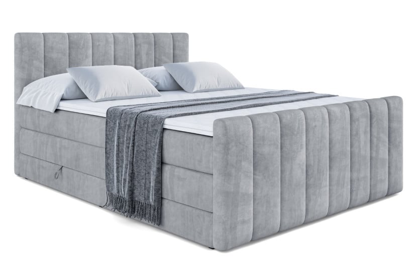 Łóżko kontynentalne z pojemnikiem i materacem H3|H4 OTTA-Z KING 200x200cm 234930