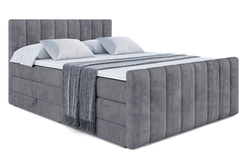 Łóżko kontynentalne z pojemnikiem i materacem H3|H4 OTTA-Z KING 200x200cm 234938