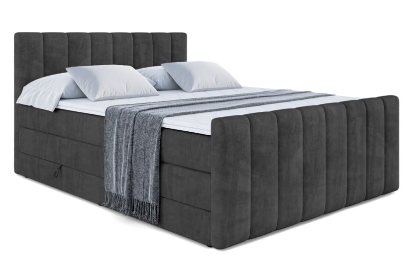 Łóżko kontynentalne z pojemnikiem i materacem H3|H4 OTTA-Z KING 200x200cm 234954