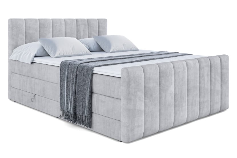 Łóżko kontynentalne z pojemnikiem i materacem H3|H4 OTTA-Z KING 200x200cm 234926