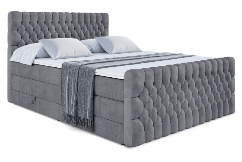 Łóżko kontynentalne z pojemnikiem i materacem H3|H4 SERENE-Z KING 120x200cm 654610