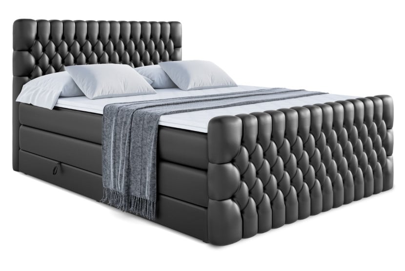 Łóżko kontynentalne z pojemnikiem i materacem H3|H4 SERENE-Z KING 200x200cm 654753