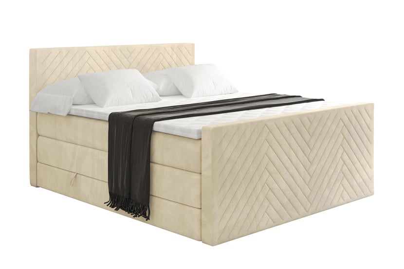 Łóżko kontynentalne z pojemnikiem i materacem H3|H4 VEXA-Z KING 200x200cm 525208