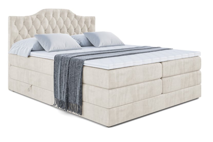 Łóżko kontynentalne z pojemnikiem i materacem H3|H4 VILA-1 KING 180x200 cm 443738