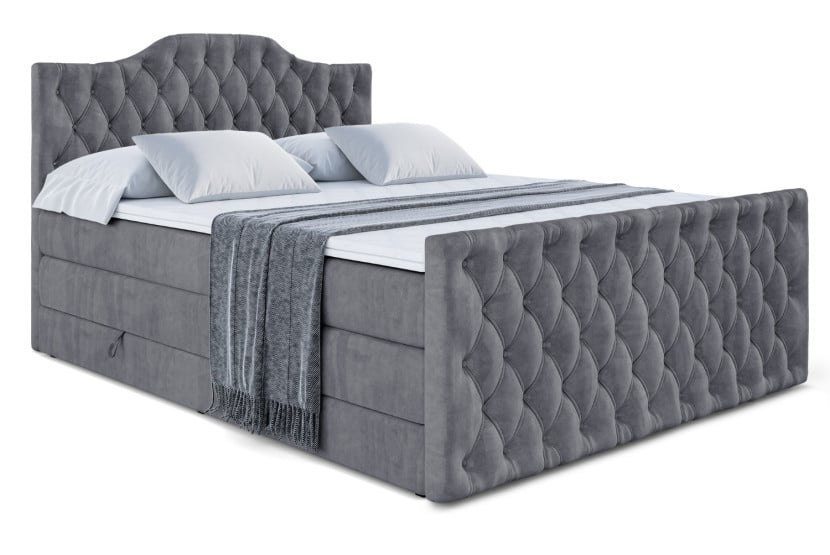 Łóżko kontynentalne z pojemnikiem i materacem H3|H4 VILA-1-Z KING 180x200cm 443631