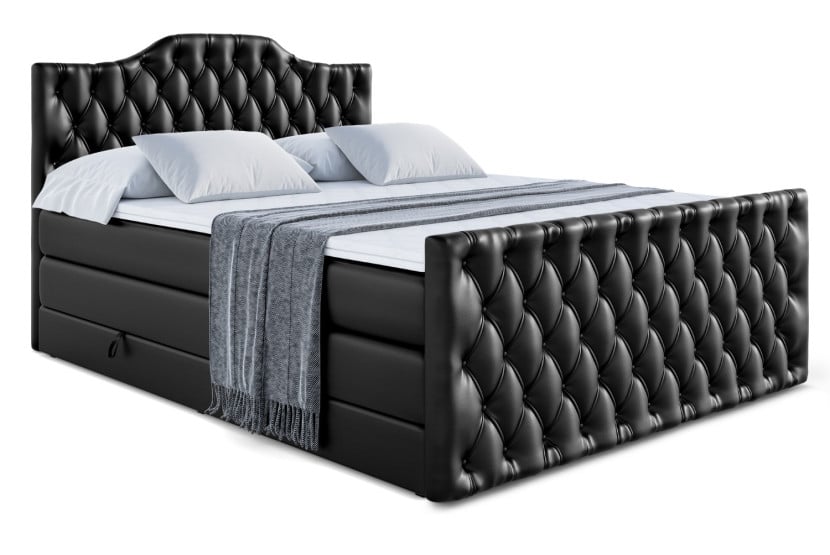 Łóżko kontynentalne z pojemnikiem i materacem H3|H4 VILA-1-Z KING 180x200cm 443767