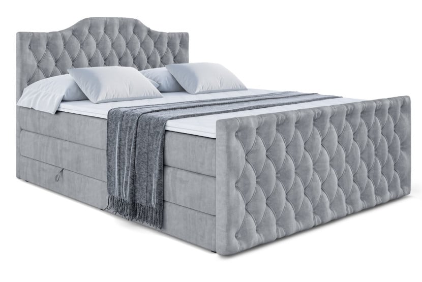 Łóżko kontynentalne z pojemnikiem i materacem H3|H4 VILA-1-Z KING 180x200cm 443772
