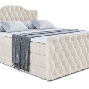Łóżko kontynentalne z pojemnikiem i materacem H3|H4 VILA-1-Z KING 200x200cm 443647