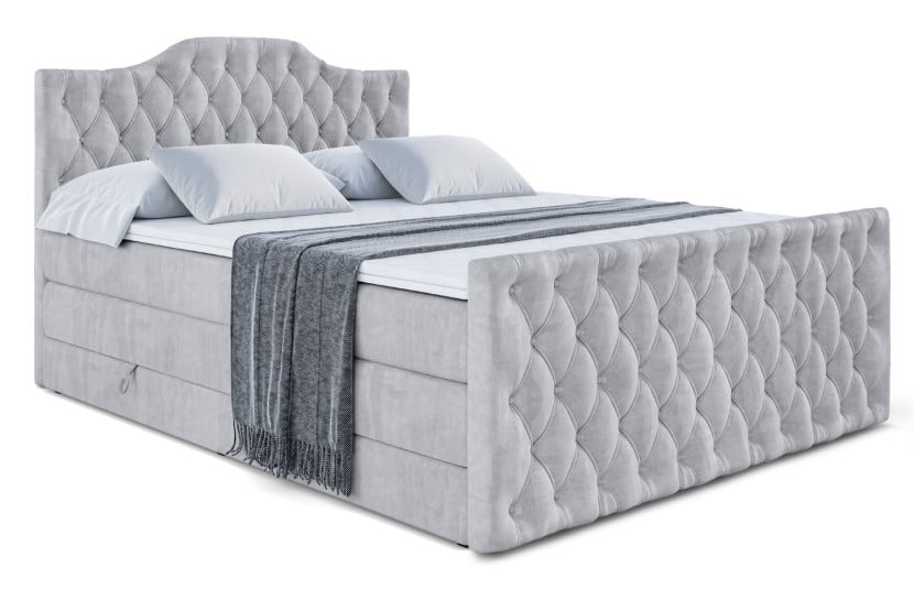 Łóżko kontynentalne z pojemnikiem i materacem H3|H4 VILA-1-Z KING 200x200cm 443753