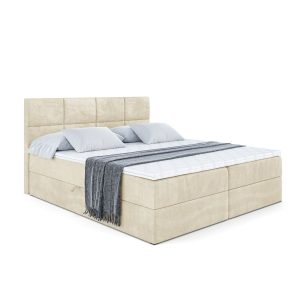 Łóżko kontynentalne z pojemnikiem i materacem H4 ARDENI – 140 x 200 cm 128840 Łóżko kontynentalne z pojemnikiem i materacem H4 ARDENI – 140 x 200 cm 128840