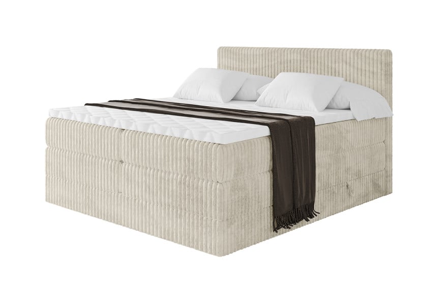 Łóżko kontynentalne z pojemnikiem i materacem H4 BARWA - 160x200cm 461823