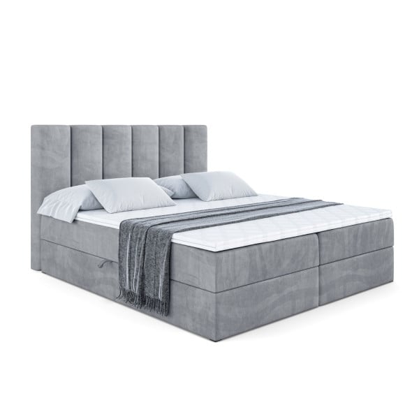Łóżko kontynentalne z pojemnikiem i materacem H4 BOXI1 - 120 x 200 cm 128075