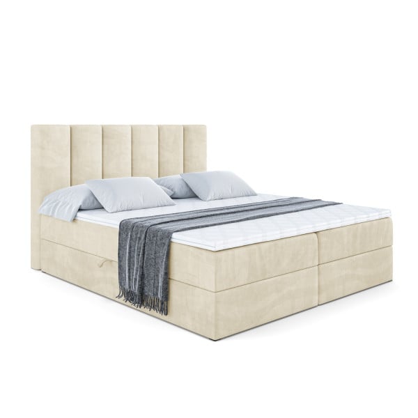 Łóżko kontynentalne z pojemnikiem i materacem H4 BOXI1 - 180 x 200 cm 129692