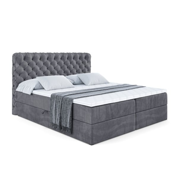 Łóżko kontynentalne z pojemnikiem i materacem H4 BOXI8 - 120 x 200 cm 129477