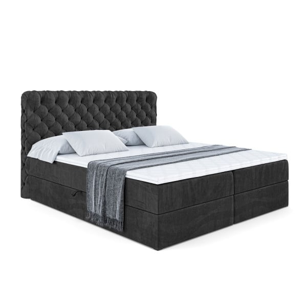 Łóżko kontynentalne z pojemnikiem i materacem H4 BOXI8 - 140 x 200 cm 129268