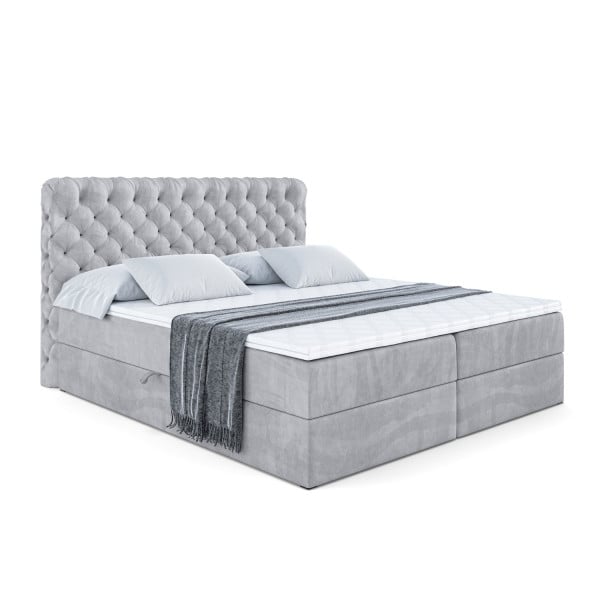Łóżko kontynentalne z pojemnikiem i materacem H4 BOXI8 - 160 x 200 cm 129185