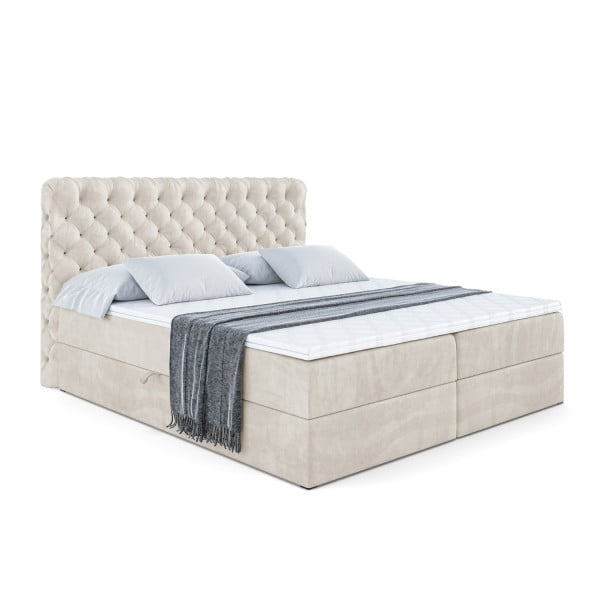 Łóżko kontynentalne z pojemnikiem i materacem H4 BOXI8 - 180 x 200 cm 128619