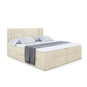 Łóżko kontynentalne z pojemnikiem i materacem H4 IDRIKO – 140 x 200 cm 129304 Łóżko kontynentalne z pojemnikiem i materacem H4 IDRIKO – 140 x 200 cm 129304