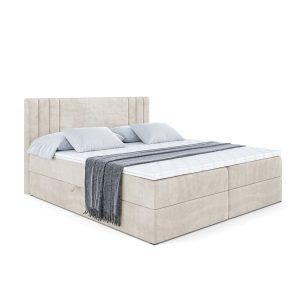 Łóżko kontynentalne z pojemnikiem i materacem H4 IDRIKO – 160 x 200 cm 129116 Łóżko kontynentalne z pojemnikiem i materacem H4 IDRIKO – 160 x 200 cm 129116