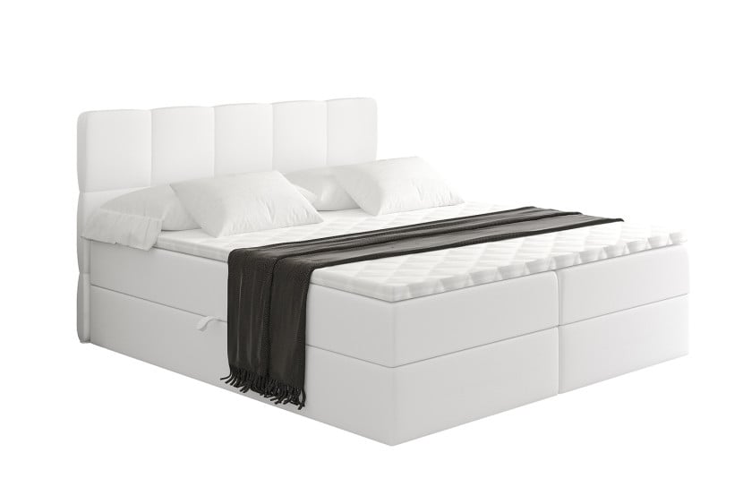 Łóżko kontynentalne z pojemnikiem i materacem H4 - LIRO - 120x200cm 526675