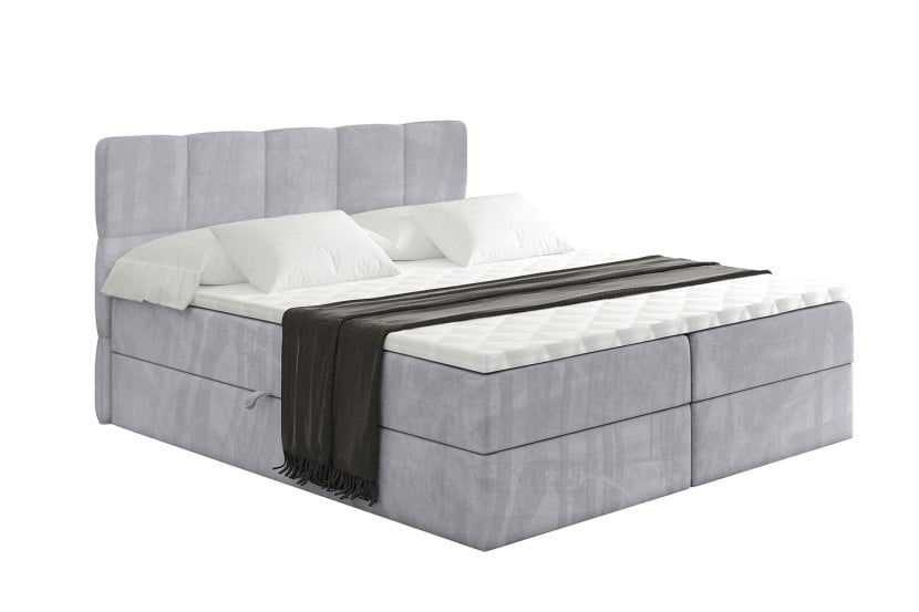 Łóżko kontynentalne z pojemnikiem i materacem H4 - LIRO - 160x200cm 526659