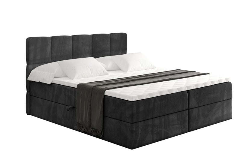 Łóżko kontynentalne z pojemnikiem i materacem H4 - LIRO - 180x200cm 526713