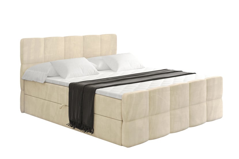 Łóżko kontynentalne z pojemnikiem i materacem H4 - LIRO-Z - 120x200 cm 526591
