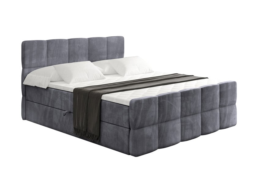 Łóżko kontynentalne z pojemnikiem i materacem H4 - LIRO-Z - 120x200 cm 526629