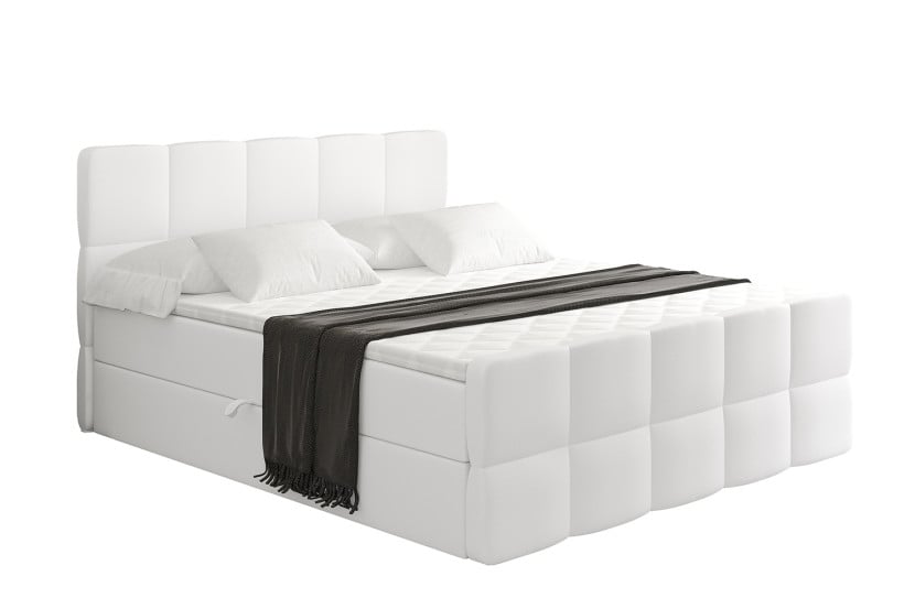 Łóżko kontynentalne z pojemnikiem i materacem H4 - LIRO-Z - 140x200 cm 526633