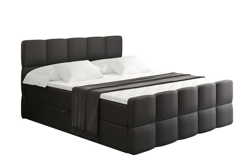 Łóżko kontynentalne z pojemnikiem i materacem H4 - LIRO-Z - 200x200 cm 526722