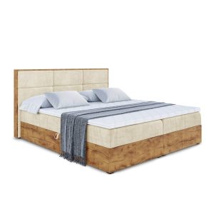 Łóżko kontynentalne z pojemnikiem i materacem H4 LOLLI1 – 120x200cm 128160