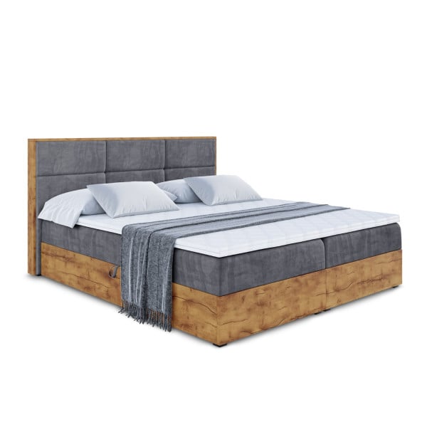 Łóżko kontynentalne z pojemnikiem i materacem H4 LOLLI1 - 120x200cm 129362