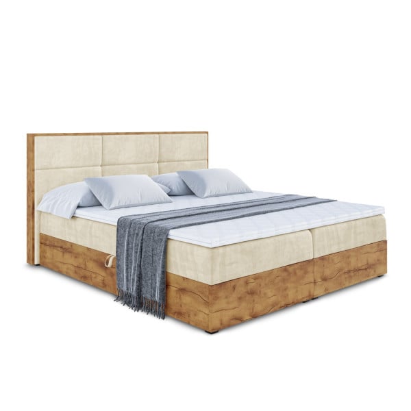 Łóżko kontynentalne z pojemnikiem i materacem H4 LOLLI1 - 120x200cm 128160