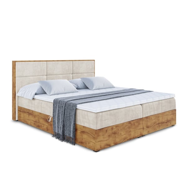 Łóżko kontynentalne z pojemnikiem i materacem H4 LOLLI1 - 140x200cm 128754