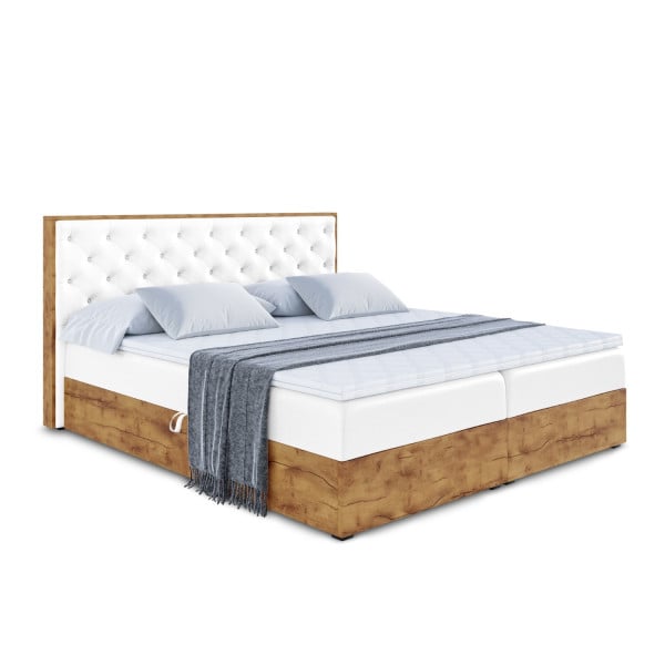 Łóżko kontynentalne z pojemnikiem i materacem H4 LOLLI3 - 160x200cm 127897