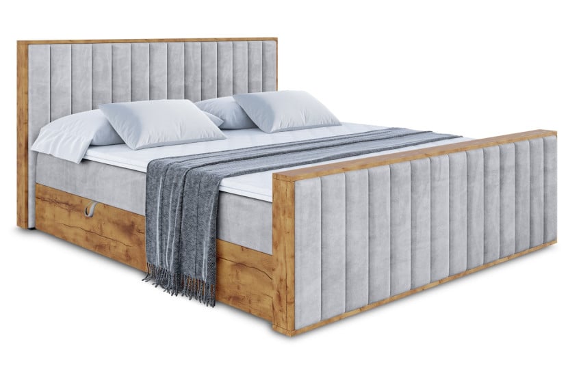 Łóżko kontynentalne z pojemnikiem i materacem H4 - LOLLI4-Z - 140x200 cm 666296