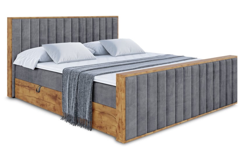 Łóżko kontynentalne z pojemnikiem i materacem H4 - LOLLI4-Z - 180x200 cm 666185